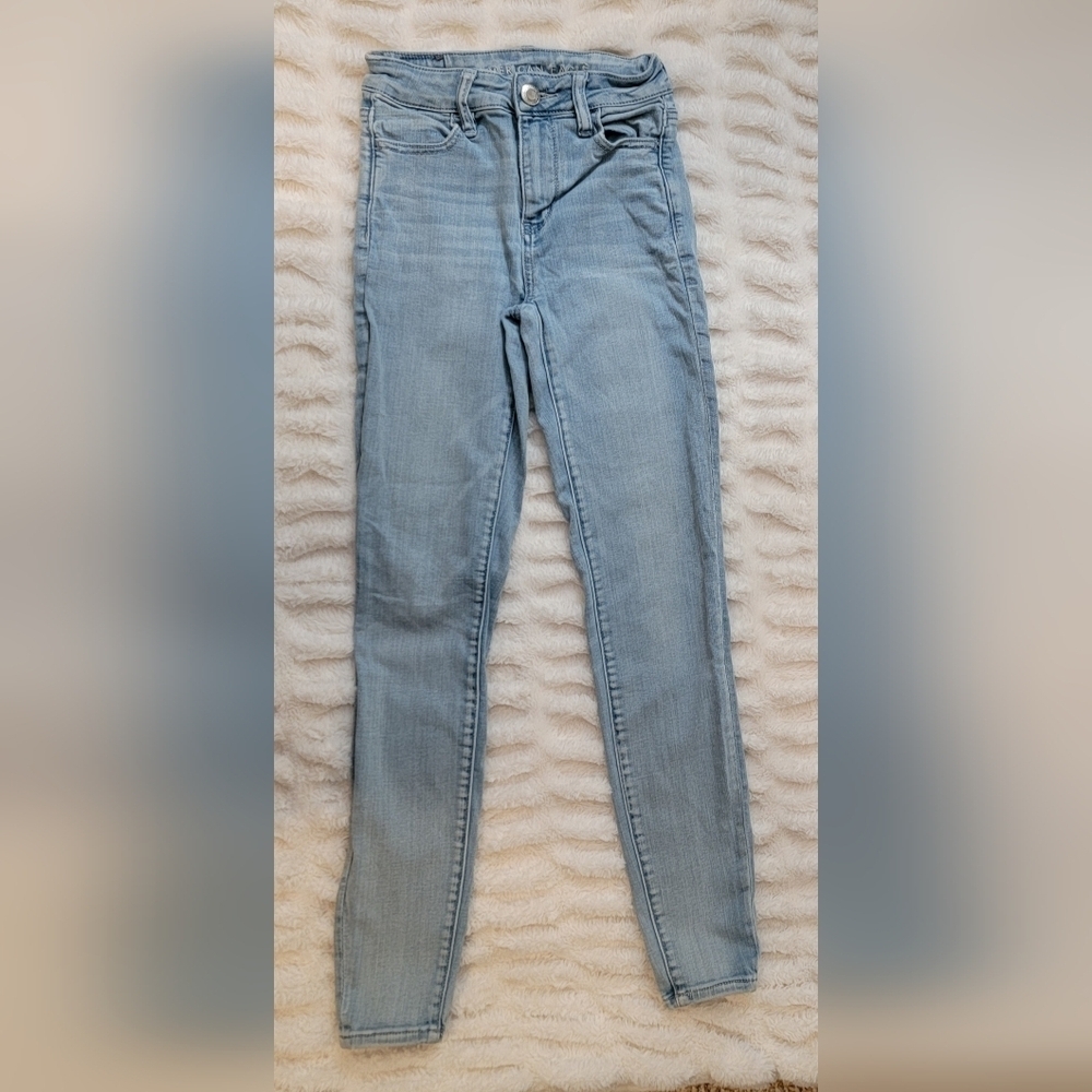 American Eagle High Rise Jeggings Light Blue Women's Jeans